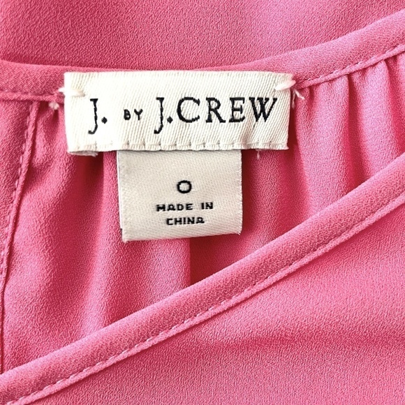 J by J Crew Chiffon Puff Sleeve Blouse, Petal Pink, Size 0 - Picture 7 of 8